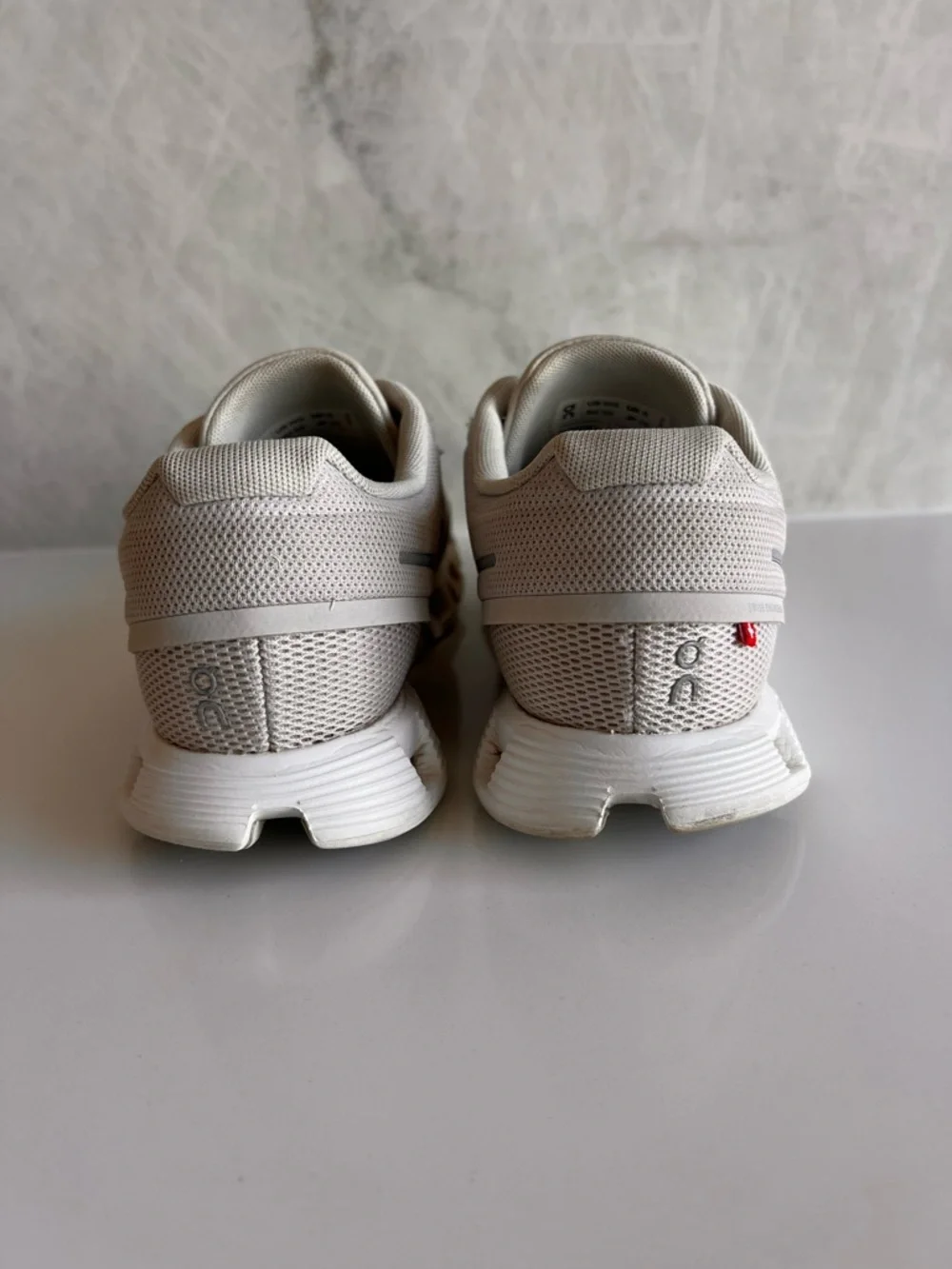 On Cloud Beige Mesh Running Sneakers - Picture 5 of 9